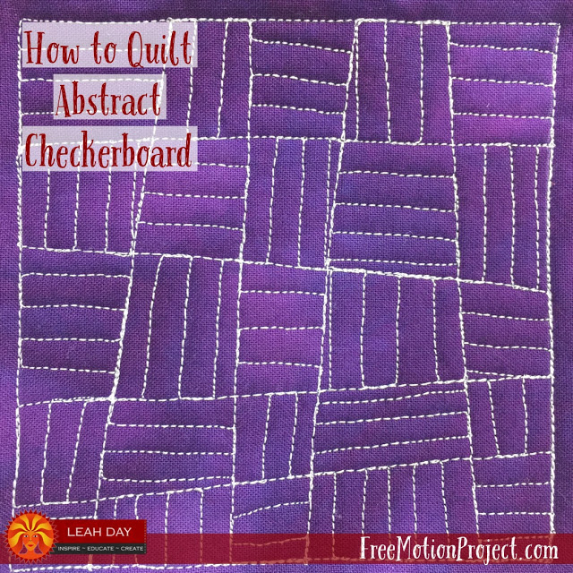 Free motion quilt abstract checkerboard quilting tutorial